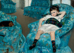Kleines Mädchen im blauen Sessel, Cassat