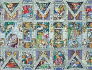 Galison/Mudpuppy-Puzzle 2000 Teile: Miausterstücke der Kunst - Die Sixtinische Kapelle