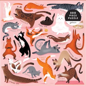 Galison/Mudpuppy-Puzzle 500 Teile: Katzen beim Yoga