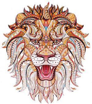Wizardi Puzzle-Puzzle 232 Teile: Knurrender Löwe