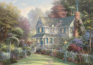 Schmidt-Spiele-Puzzle 500 Teile: Landhaus im Viktoriagarden, Kinkade
