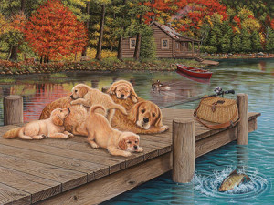 Cobble Hill-Puzzle 275 Teile: Familienausflug zum See