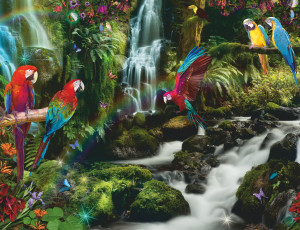 Ravensburger-Puzzle 2000 Teile: Bunte Papageien im Dschungel