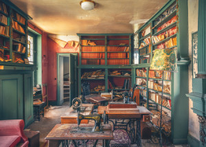 Mysterious castle library (Lost Places)