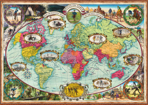 Ravensburger-Puzzle 1000 Teile: Mit Fahrrad um die Welt