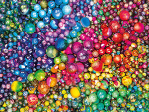 Clementoni-Puzzle 1000 Teile: Regenbogen aus Murmeln
