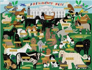 Galison/Mudpuppy-Puzzle 2000 Teile: Die Tiere der amerikanischen Präsidenten