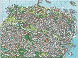 Galison/Mudpuppy-Puzzle 1000 Teile: Die große Stadt am Meer