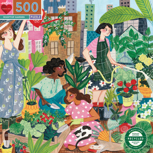 eeBoo-Puzzle 500 Teile: Garten auf dem Häuserdach