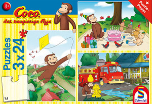 Schmidt-Spiele-Puzzle 24 Teile: Spaß mit Coco dem neugierigen Affen (3x24 Teile)