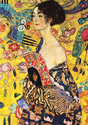 Dame mit Fächer, Klimt