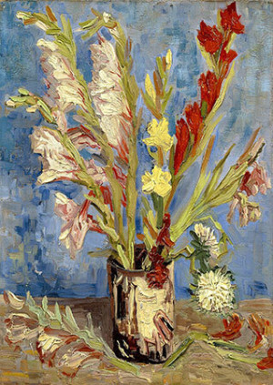 Vase mit chinesischen Astern und Gladiolen, van Gogh