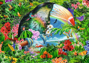 Trefl Puzzle-Puzzle 1040 Teile: Spiral Puzzle 1040 – Tropische Tiere