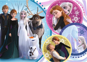Trefl Puzzle-Puzzle 100 Teile: Frozen: Im Glanz der Liebe - Glitzerpuzzle