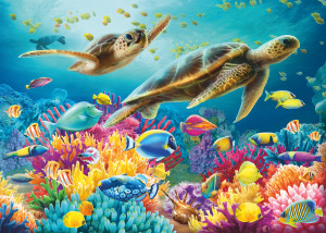 Ravensburger-Puzzle 1000 Teile: Blaue Unterwasserwelt