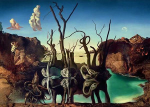 Salvador Dali - Schwäne spiegeln Elefanten