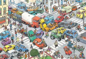 Jumbo-Puzzle 3000 Teile: Jan van Haasteren|Verkehrschaos