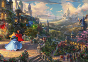 Schmidt-Spiele-Puzzle 1000 Teile: Disney - Dornröschen tanzt im verzauberten Licht
