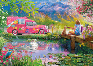 Schmidt-Spiele-Puzzle 1000 Teile: Friedliche Stimmung am Teich