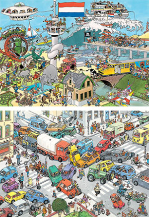 Jumbo-Puzzle 1000 Teile: Jan van Haasteren|Land, Wasser, Luft & Verkehrschaos