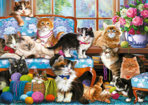 Niedliche Katzenfamilie