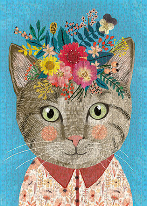 Heye-Puzzle 1000 Teile: Katze mit Blumenschmuck