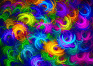Leuchtende Neon Federn