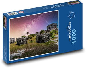 MC Print-Puzzle 1000 Teile: Maya Tempel mit Sternenhimmel
