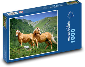 MC Print-Puzzle 1000 Teile: Haflingerpferde auf der Alm