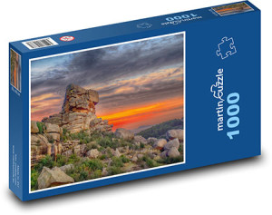 MC Print-Puzzle 1000 Teile: Felsen bei Sonnenuntergang