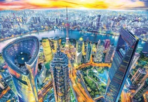 Blick von oben auf Shanghai