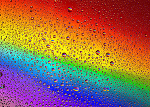 Regenbogenfarbene Tropfen