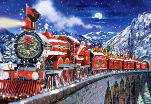 Castorland-Puzzle 1000 Teile: Der Weihnachtsmann unterwegs mit dem Zug