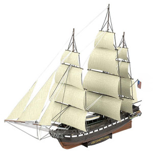 Metal Earth-Puzzle 50 Teile: Metal Earth: Premium Series|USS Constitution - 3D Metall Puzzle