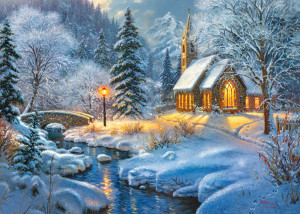 CherryPazzi-Puzzle 1000 Teile: Verschneite Winterlandschaft