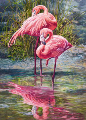 CherryPazzi-Puzzle 1000 Teile: Flamingo Pärchen