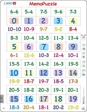 Larsen-Puzzle 40 Teile: Lernpuzzle - Memo Rechnen Subtraktion (0-20)