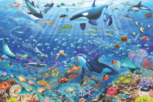 Ravensburger-Puzzle 3000 Teile: Bunter Unterwasserspaß