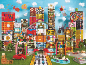 Ravensburger-Puzzle 1500 Teile: Eames House of Cards Fantasy