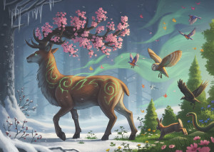 Ravensburger-Puzzle 1000 Teile: Der Hirsch als Frühlingsbote