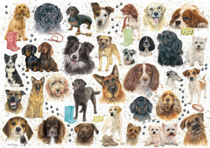 Otter House-Puzzle 1000 Teile: Niedliche Hunderassen Collage
