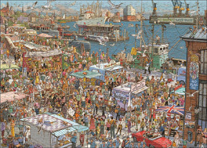Heye-Puzzle 2000 Teile: Auf dem Fischmarkt