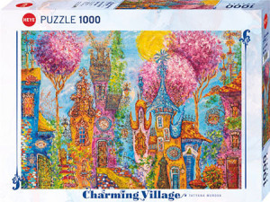Heye-Puzzle 1000 Teile: Pinke Bäume - Charming Village