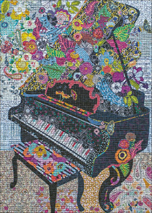 Heye-Puzzle 1000 Teile: Blühendes Klavier - Quilt Art
