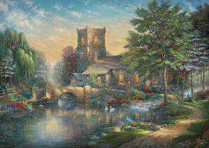 Schmidt-Spiele-Puzzle 1000 Teile: Thomas Kinkade - Willow Wood Chapel