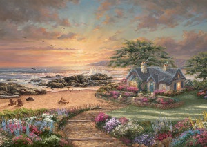 Schmidt-Spiele-Puzzle 1000 Teile: Thomas Kinkade - Seaside Cottage