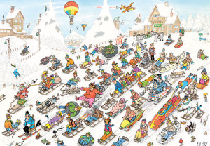 Jumbo-Puzzle 2000 Teile: Jan van Haasteren|Es geht nur bergab (2000)
