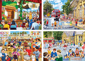 Gibsons-Puzzle 500 Teile: Ein entspannter Schultag (4x500)