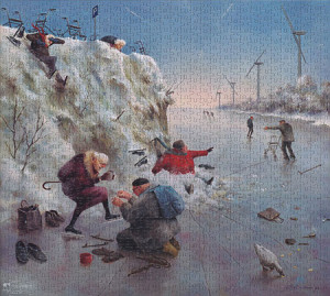 Art Revisited-Puzzle 1000 Teile: Spaß auf dem zugefrorenen See