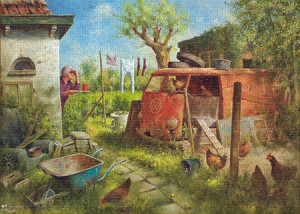 Art Revisited-Puzzle 1000 Teile: Hühnerstall